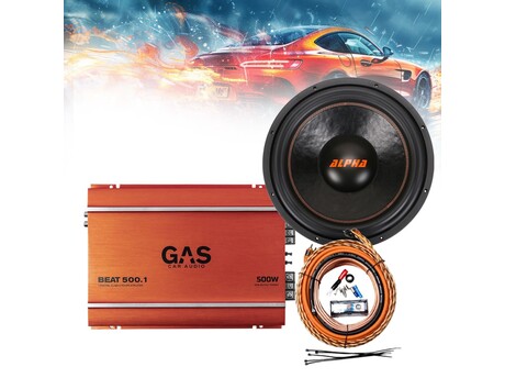 GAS-1CHPACK7 Πλήρες ηχοσύστημα μπάσου 12” Gas Audio και δώρο kit καλωδίωσης
