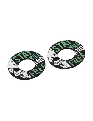 ΧΕΡΟΥΛΙΑ MOTO DONUT OFF-ROAD ΜΑΥΡΑ/ΠΡΑΣΙΝΑ 22MM+25MM 12CM 2ΤΕΜ