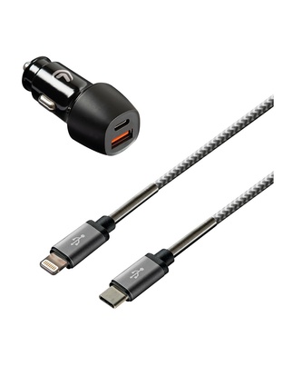 ΦΟΡΤΙΣΤΗΣ ΑΝΑΠΤΗΡΑ ΜΕ 2 USB ΚΑΙ ΚΑΛΩΔΙΟ ΦΟΡΤΙΣΗΣΚΑΙΣΥΓΧΡΟΝΙΣΜΟΥ 100cm APPLE LIGHTING KIT PRO 18W 12/24V