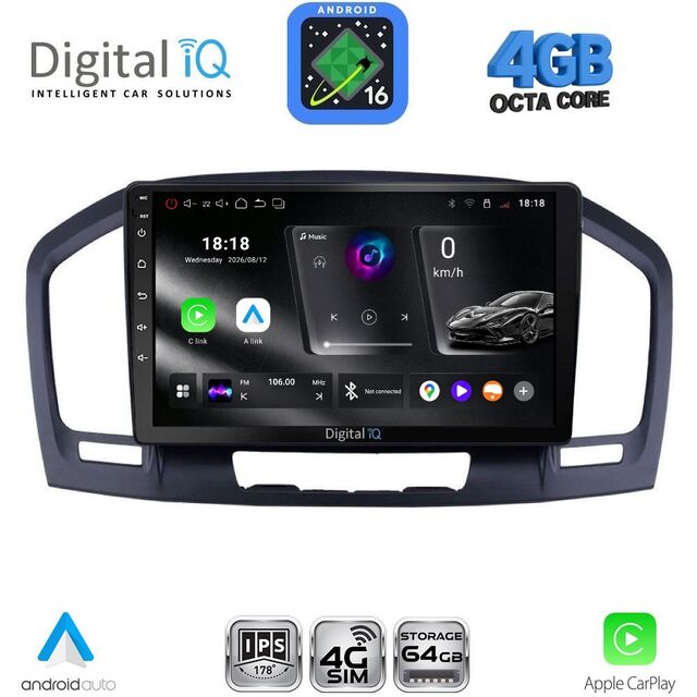 DIGITAL IQ RTG 6491BL_CPA (9inc) MULTIMEDIA TABLET for OPEL INSIGNIA mod. 2008-2013 (BLACK)