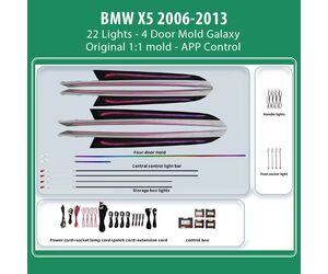 DIQ AMBIENT BMW X5 BM16Y (Digital iQ Ambient Light for BMW X5 (E70) mod. 2006-2013 with 22 Lights, Galaxy)