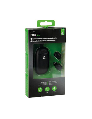ΑΚΟΥΣΤΙΚΑ ΑΣΥΡΜΑΤΑ BLUETOOTH ΜΕ ΘΗΚΗ +ΚΑΛΩΔΙΟ ΦΟΡΤΙΣΗΣ USB(ΜΟΥΣΙΚΗ/ΚΛΗΣΕΙΣ/ΜΙΚΡΟΦΩΝΟ) ΜΑΥΡΟ EKKO5.0​ LAMPA - 1 TEM.
