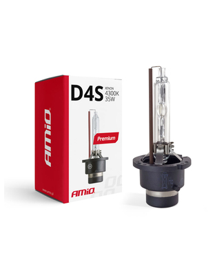 Amio - Λάμπα Xenon D4S 4300K 35W 12V Premium για αντικατάσταση εργοστασιακών και aftermarket xenon με φυσικό φωτισμό και σταθερή απόδοση χωρίς τροποποιήσεις - 1 Τεμ. (01980/AM)