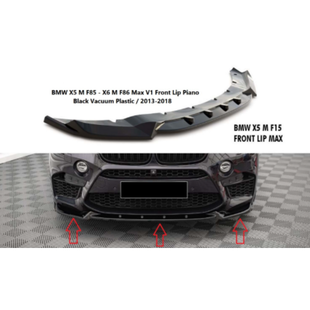 Lip spoiler μαύρο πλαστικό γυαλιστερό - Bmw X5 F15 / 2013-2018