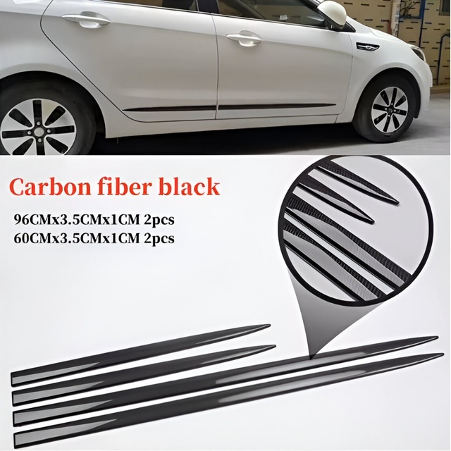 Διακοσμητικά πλα'ι'νά πόρτας look carbon σετ 4 τεμάχια universal