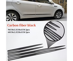 Διακοσμητικά πλα'ι'νά πόρτας look carbon σετ 4 τεμάχια universal