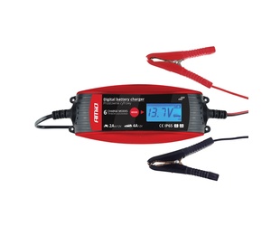 Amio - Φορτιστής Μπαταρίας 6/12V 2A/4A με LCD για φόρτιση και συντήρηση μπαταριών 1.2-120Ah με έξυπνη λειτουργία και προστασία IP65 για ασφαλή και αποδοτική χρήση - 1 Τεμ. (02088/AM)
