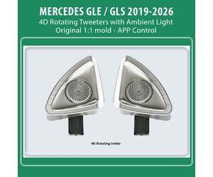 DIQ AMBIENT MERCEDES GLE 4D TWEETER COVERS (Digital iQ Ambient Light for MERCEDES GLE mod. 2019-2026, 2 x 4D Rotating Tweeter Covers)