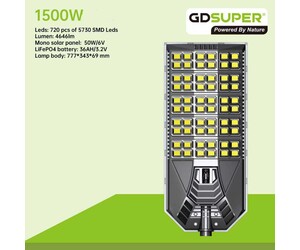 GDSUPER ΗΛΙΑΚΟΣ ΠΡΟΒΟΛΕΑΣ ΔΡΟΜΟΥ 1500W 6500K GD-01-1500W