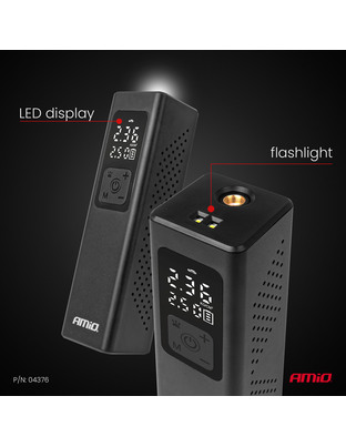 Amio - ΚΟΜΠΡΕΣΕΡ ΑΕΡΑ 12V 10BAR 150PSI 20L/MIN 100W ΜΕ ΨΗΦΙΑΚΗ ΟΘΟΝΗ & ΦΑΚΟ LED 1ΤΕΜ. (04376/AM)