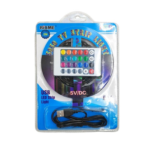 RIXME LED ΤΑΙΝΙΑ RGB 5V/DC ME USB 2m QR-11085
