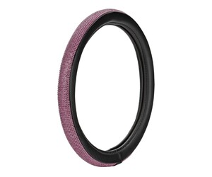 ΚΑΛΥΜΜΑ ΤΙΜΟΝΙΟΥ DIAMONDS PINK (Μ) 37/39cm ΣΥΝΘΕΤΙΚΟ ΔΕΡΜΑ SKEENTEX ΜΑΥΡΟ/POZ LAMPA  - 1 ΤΕΜ.
