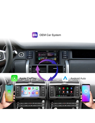 DIGITAL IQ LR 523F CPA (WIRELESS CARPLAY / ANDROID AUTO BOX with 2 CAMERA IN for JAGUAR - LAND ROVER mod. 2016-2019 with HARMAN 8" System)