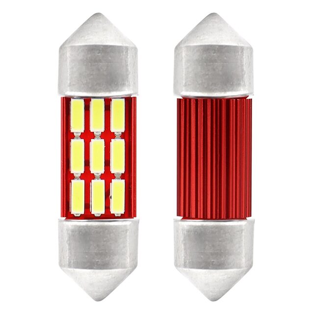 Amio – Λαμπάκια Πλαφονιέρας LED 31mm C5W C10W 12/24V 2W 5600K 12xSMD 4014 CANBUS για Καθαρό Φωτισμό Εσωτερικού – Σετ 2 Τεμ. (01631/AM)