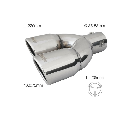 ΜΠΟΥΚΑ ΔΙΠΛΗ ΧΡΩΜΙΟΥ TRX/18L 165x77mm 235mm 35>58mm  SIMONI RACING - 1 TEM