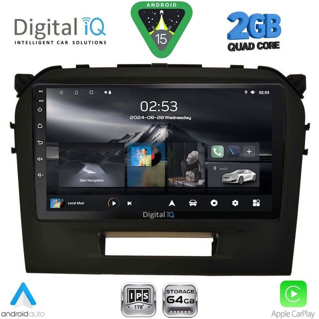 DIGITAL IQ RSD 1697BL_CPA (9inc) MULTIMEDIA TABLET for SUZUKI VITARA mod. 2016-2025 (BLACK)