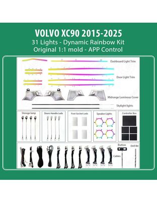 DIQ AMBIENT VOLVO XC90 DR mod. 2015-2024 (Digital iQ Ambient Light for VOLVO XC90 mod. 2015-2024 with 31 Lights)