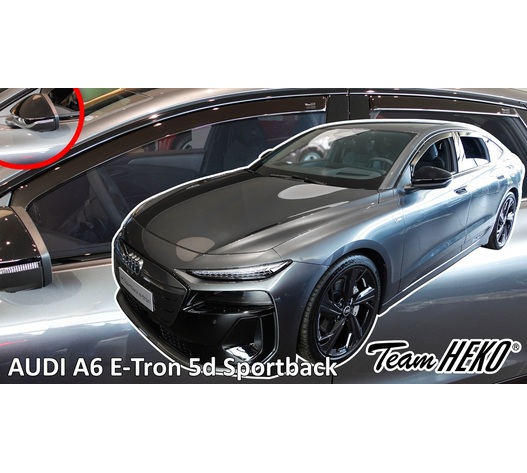 Heko - Ανεμοθραύστες για Audi A6 E-Tron 5 Doors Sportback (έκδοση με καθρέπτες) 2024+ Σετ Αυτοκινήτου Απο Εύκαμπτο Φιμέ Πλαστικό - 4 τεμ. (ΑΝΕΜ.SET10299)