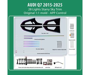 DIQ AMBIENT AUDI Q7 HC-AD05X TRIM (Digital iQ Ambient Light for Audi Q7 mod. 2015-2025 with 28 Lights, Starry Sky)