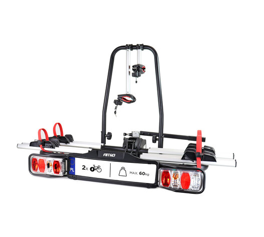 Amio – Βάση Ποδηλάτου Κοτσαδόρου TBC-02/2 για 2 E-Bike έως 60kg με Αναδίπλωση & Κλείδωμα για Ασφαλή Μεταφορά – 1 Τεμ. (02585/AM)
