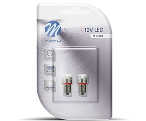 T4W 12V 1W BA9s (ΜΙΝΙΟΝ) LED 1xHP ΚΟΚΚΙΝΟ BLISTER 2ΤΕΜ. M-TECH