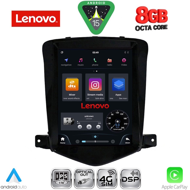 LENOVO SSW 10925_CPA TESLA STYLE for CHEVROLET CRUZE mod. 2008-2012