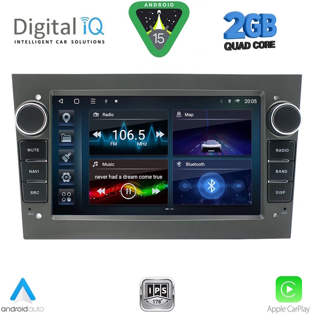 DIGITAL IQ BLD 219GR_CPA (7" DECK) MULTIMEDIA SYSTEM for OPEL ALL mod. 2003-2014 (GREY)