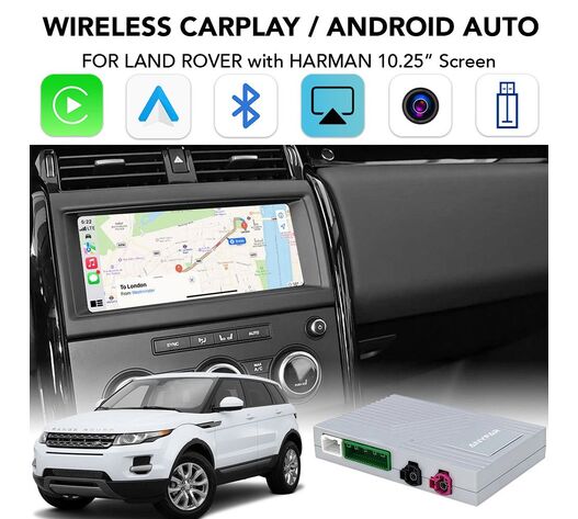 DIGITAL IQ LR 522F CPA (WIRELESS CARPLAY / ANDROID AUTO BOX with 2 CAMERA IN for JAGUAR - LAND ROVER mod. 2016-2019 with HARMAN 10.25" Screen)