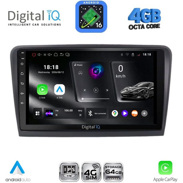 DIGITAL IQ RTG 6601_CPA (9inc) MULTIMEDIA TABLET for SKODA RAPID mod. 2012-2023