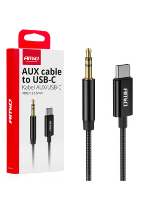 Amio - ΚΑΛΩΔΙΟ ΣΥΝΔΕΣΗΣ ΑΝΤΑΠΤΟΡΑΣ ΑΠΟ USB-C ΣΕ AUX MINI JACK 3.5mm 1m - 1 Τεμ. (04294/AM)