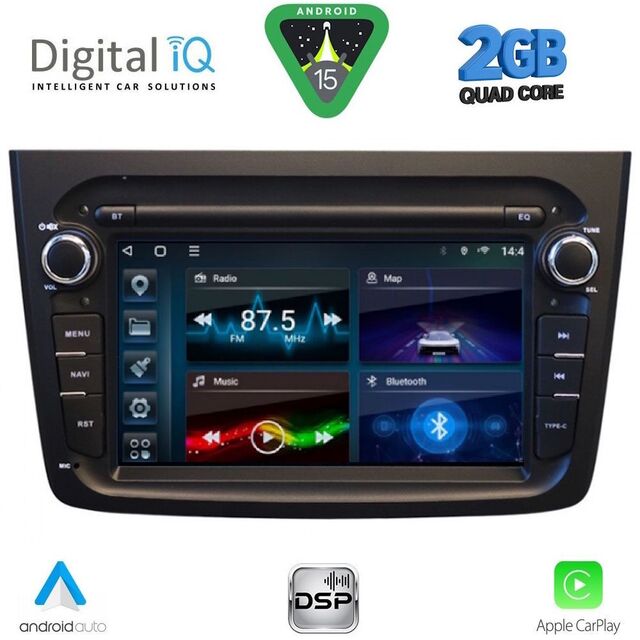 DIGITAL IQ BLD 257BL_CPA (7" DECK) MULTIMEDIA SYSTEM for ALFA ROMEO MITO mod. 2008-2018 (BLACK)