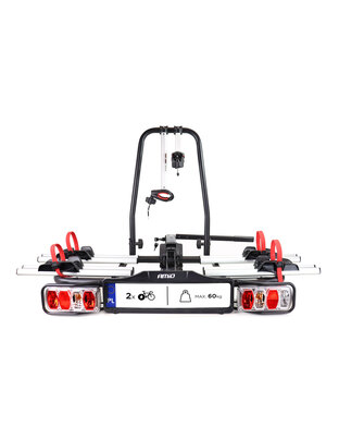 Amio – Βάση Ποδηλάτου Κοτσαδόρου TBC-02/2 για 2 E-Bike έως 60kg με Αναδίπλωση & Κλείδωμα για Ασφαλή Μεταφορά – 1 Τεμ. (02585/AM)