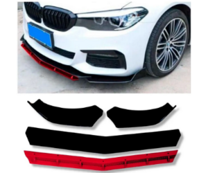 Lip spoiler μαύρο/κόκκινο πλαστικό γυαλιστερό universal