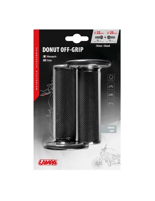 ΧΕΡΟΥΛΙΑ MOTO DONUT OFF-ROAD ΜΑΥΡΑ/ΓΚΡΙ 22MM+25MM 12CM 2ΤΕΜ