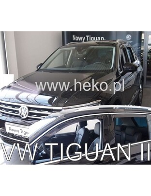 ΑΝΕΜΟΘΡΑΥΣΤΕΣ ΓΙΑ VW TIGUAN II 5D 2015+ ΣΕΤ ΑΥΤΟΚΙΝΗΤΟΥ ΑΠΟ ΕΥΚΑΜΠΤΟ ΦΙΜΕ ΠΛΑΣΤΙΚΟ HEKO - 4 ΤΕΜ.