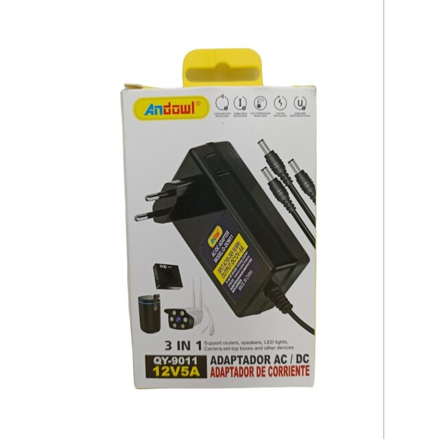 ΤΡΟΦΟΔΟΤΙΚΟ UNIVERSAL 12V/5A ΜΕ ΤΡΙΠΛΟ ΒΥΣΜΑ ANDOWL QY-9011