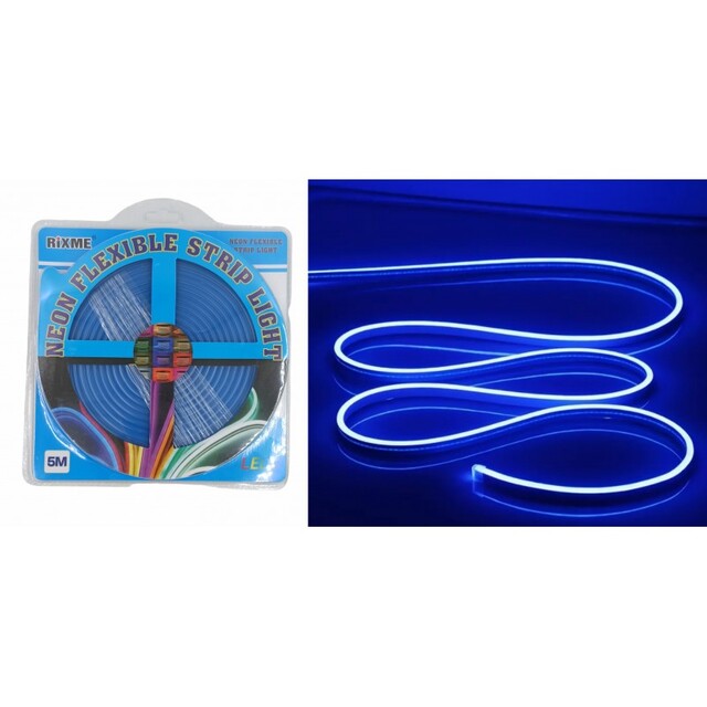 ΕΥΚΑΜΠΤΗ neon LED ΤΑΙΝΙΑ 12V/5m ΜΠΛΕ ΧΡΩΜΑ RZ-02193