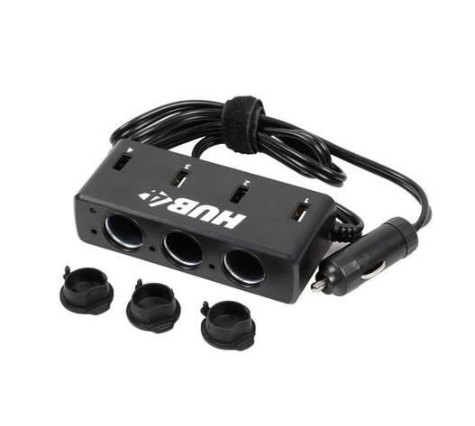 Αντάπτορας Αναπτήρα Τριπλός με 4 USB 12/24V με καλώδιο 85cm