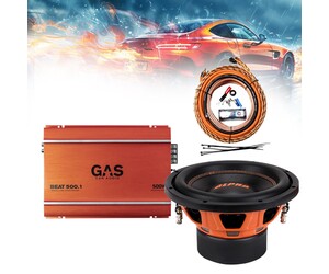 GAS-1CHPACK6 Πλήρες ηχοσύστημα μπάσου 10” Gas Audio και δώρο kit καλωδίωσης