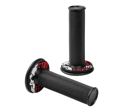 ΧΕΡΟΥΛΙΑ MOTO DONUT OFF-ROAD ΜΑΥΡΑ/ΚΟΚΚΙΝΑ 22MM+25MM 12CM 2ΤΕΜ