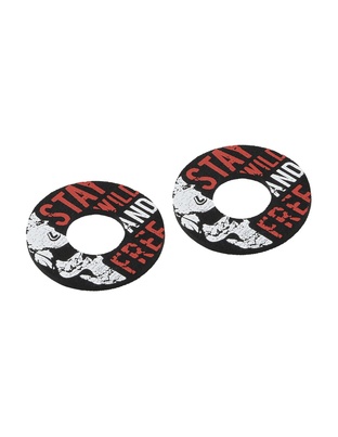 ΧΕΡΟΥΛΙΑ MOTO DONUT OFF-ROAD ΜΑΥΡΑ/ΚΟΚΚΙΝΑ 22MM+25MM 12CM 2ΤΕΜ