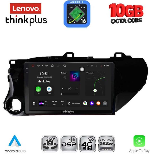 LENOVO LTM 11721_CPA (10inc) MULTIMEDIA TABLET for TOYOTA HILUX mod. 2017-2026