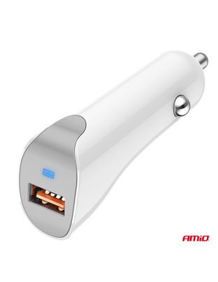 Amio - ΦΟΡΤΙΣΤΗΣ ΑΝΑΠΤΗΡΑ 12/24V ΜΕ 1 ΘΥΡΑ USB 10.5W 5V/2.1A ΛΕΥΚΟΣ - 1 Τεμ. (03873/AM)