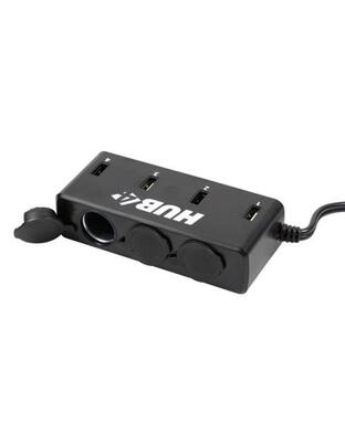 Αντάπτορας Αναπτήρα Τριπλός με 4 USB 12/24V με καλώδιο 85cm