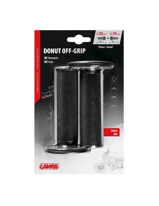 ΧΕΡΟΥΛΙΑ MOTO DONUT OFF-ROAD ΜΑΥΡΑ/ΚΟΚΚΙΝΑ 22MM+25MM 12CM 2ΤΕΜ