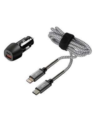 ΦΟΡΤΙΣΤΗΣ ΑΝΑΠΤΗΡΑ ΜΕ 2 USB ΚΑΙ ΚΑΛΩΔΙΟ ΦΟΡΤΙΣΗΣΚΑΙΣΥΓΧΡΟΝΙΣΜΟΥ 100cm APPLE LIGHTING KIT PRO 18W 12/24V