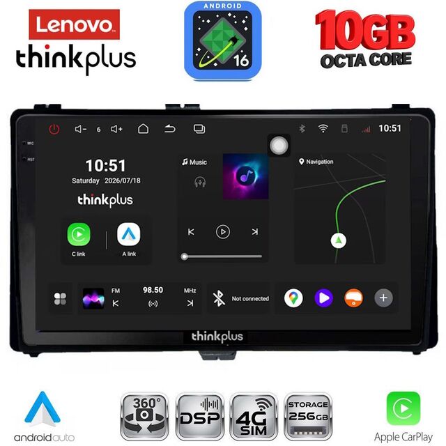 LENOVO LTM 11703A_CPA (9inc) MULTIMEDIA TABLET for TOYOTA AURIS mod. 2015-2021 – AYGO X mod. 2022-2026 – COROLLA mod. 2017-2019