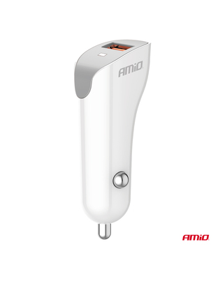 Amio - ΦΟΡΤΙΣΤΗΣ ΑΝΑΠΤΗΡΑ 12/24V ΜΕ 1 ΘΥΡΑ USB 10.5W 5V/2.1A ΛΕΥΚΟΣ - 1 Τεμ. (03873/AM)