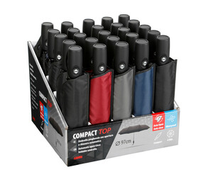 ΟΜΠΡΕΛΕΣ COMPACT TOP Φ97cm ΑΝΤΙΑΝΕΜ ΑΥΤΟΜΑΤΟ ΑΝΟΙΓΜΑ/ΚΛΕΙΣΙΜΟ ΔΙΑΦΟΡΑ ΧΡΩΜΑΤΑ 31x31x24cm ΣΤΑΝΤ - 25 ΤΕΜ