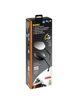 ΚΑΘΡΕΠΤΕΣ ΜΟΤΟ BORG M10x1,25 ΜΑΥΡΟΙ 2 ΤΕΜ.